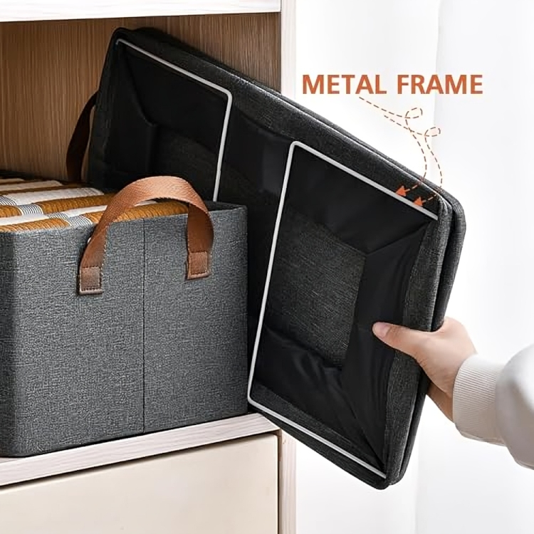 Wardrobe Organizer for Clothes with Metal Frame Rectangle Storage