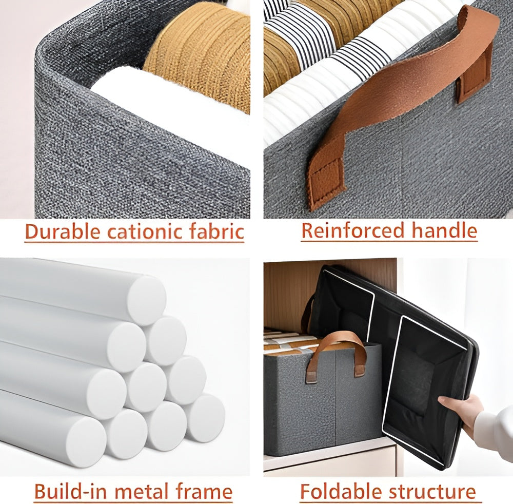 Wardrobe Organizer for Clothes with Metal Frame Rectangle Storage